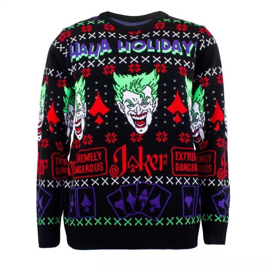 DC Comics Sweatshirt Christmas Jumper Joker - HaHa Holidays Size S Heroes Inc