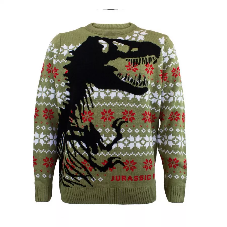 Jurassic Park Sweatshirt Christmas Jumper Dino Skeleton Size M Heroes Inc