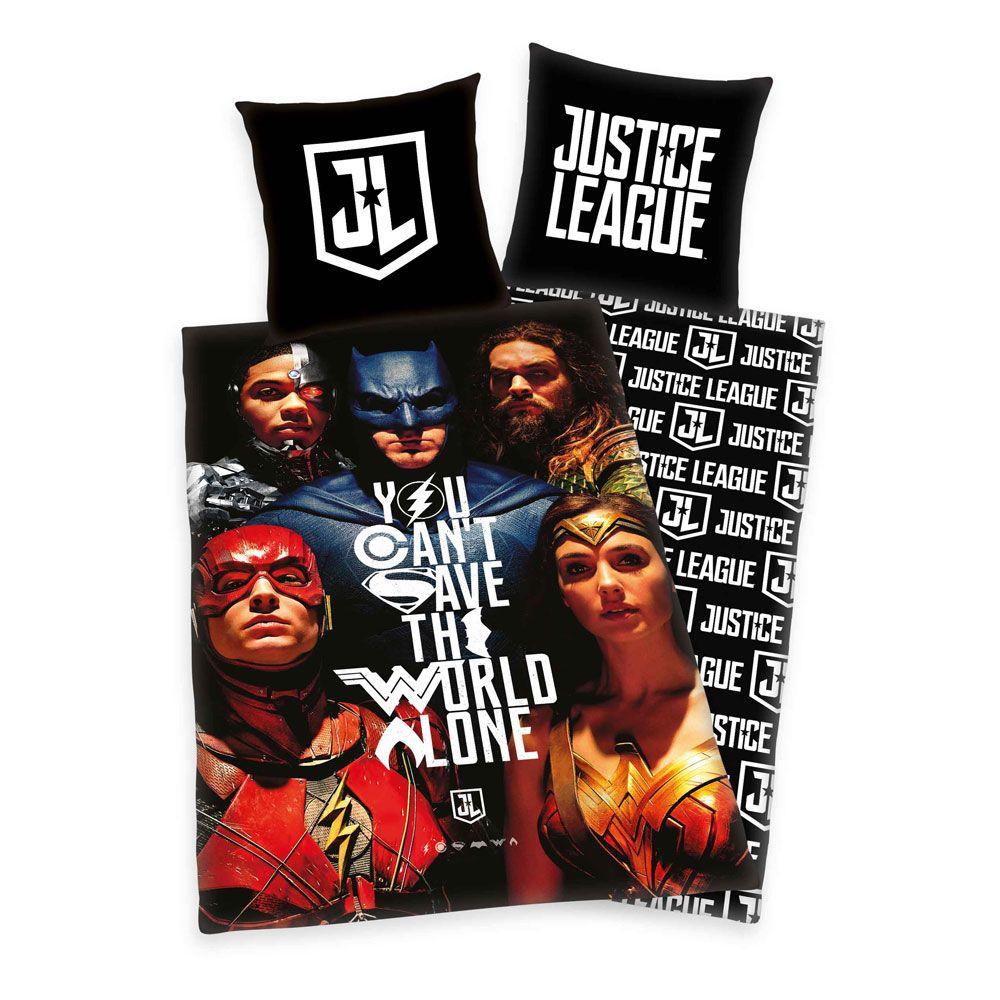 Justice League Duvet Set You Can´t Save The World Alone 135 x 200 cm / 80 x 80 cm Herding