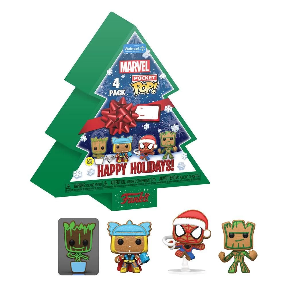 Marvel Holiday 2022 Pocket POP! Vinyl Keychains 4-Pack Tree Holiday Box 4 cm Funko