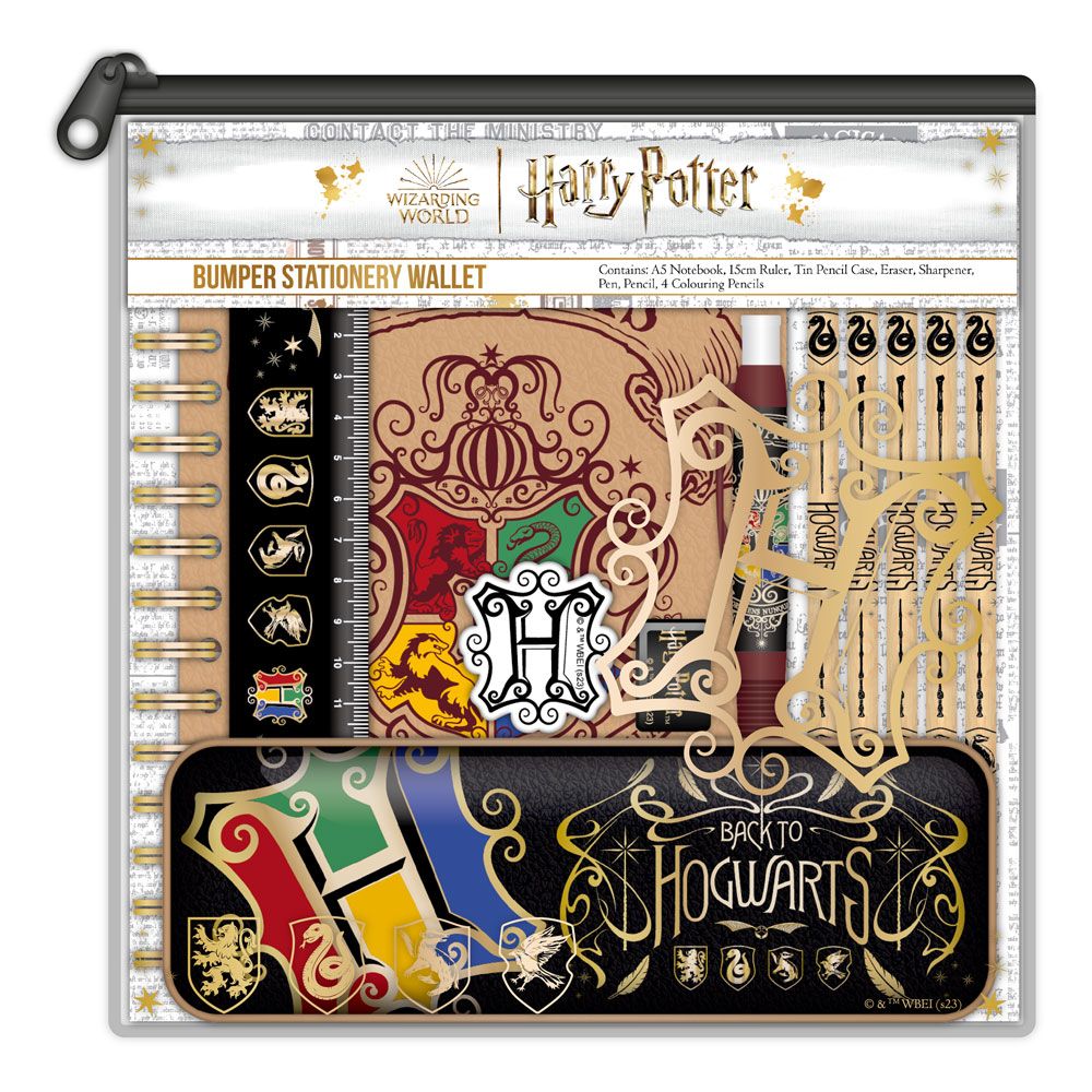 Harry Potter Bumper Stationery Set Colourful Crest Case (6) Blue Sky Studios