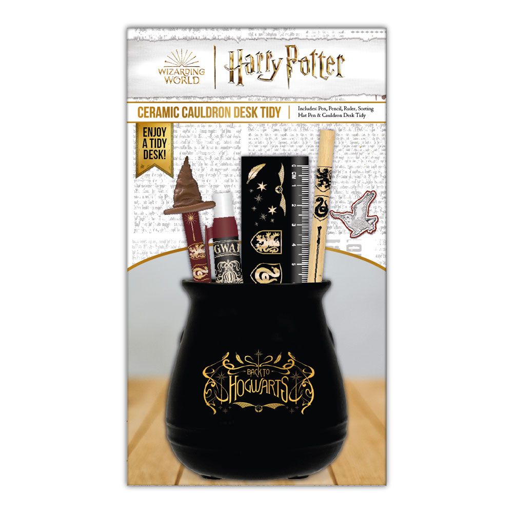 Harry Potter Ceramic Cauldron Desk Tidy Colourful Crest Blue Sky Studios