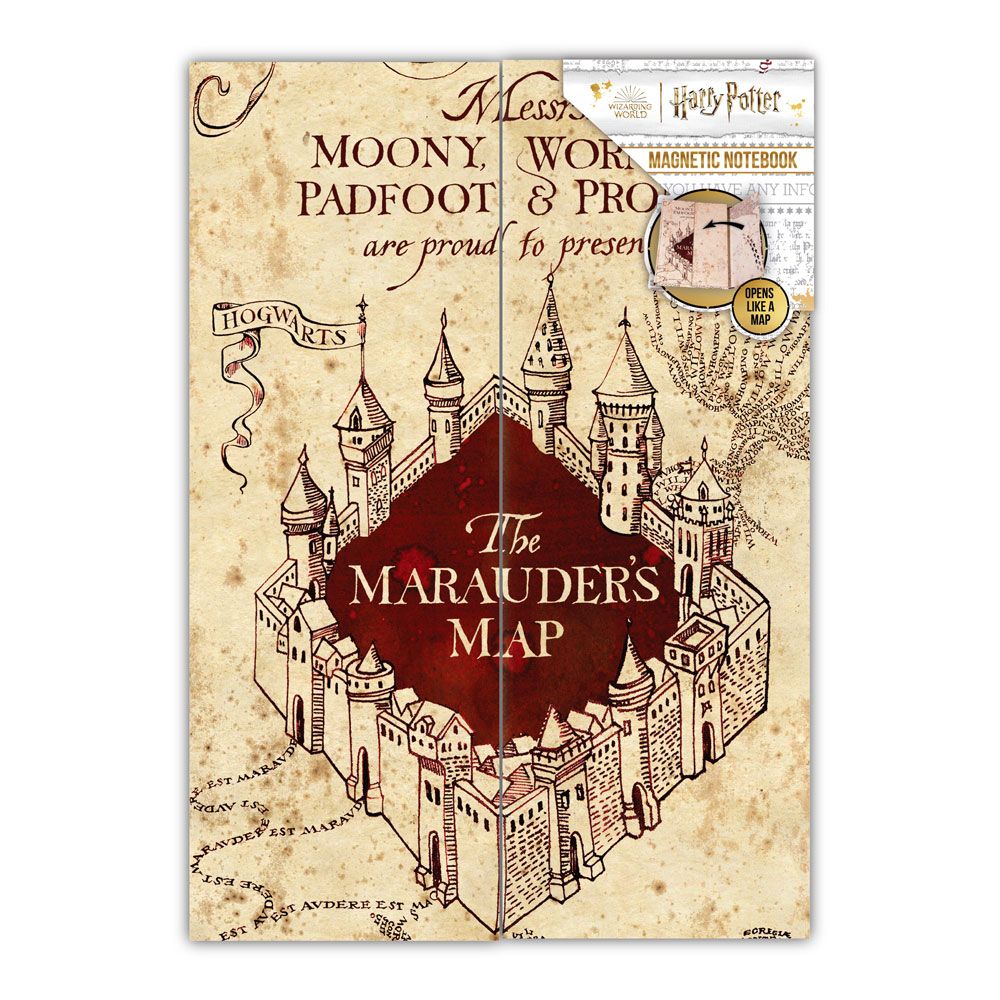 Harry Potter Magnetic A5 Notebook Marauders Map Case (6) Blue Sky Studios