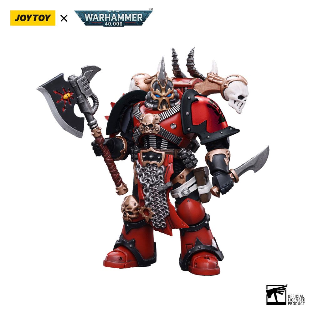 Warhammer 40k Action Figure 1/18 Chaos Space Marines Red Corsairs Exalted Champion Gotor the Blade 12 cm Joy Toy (CN)