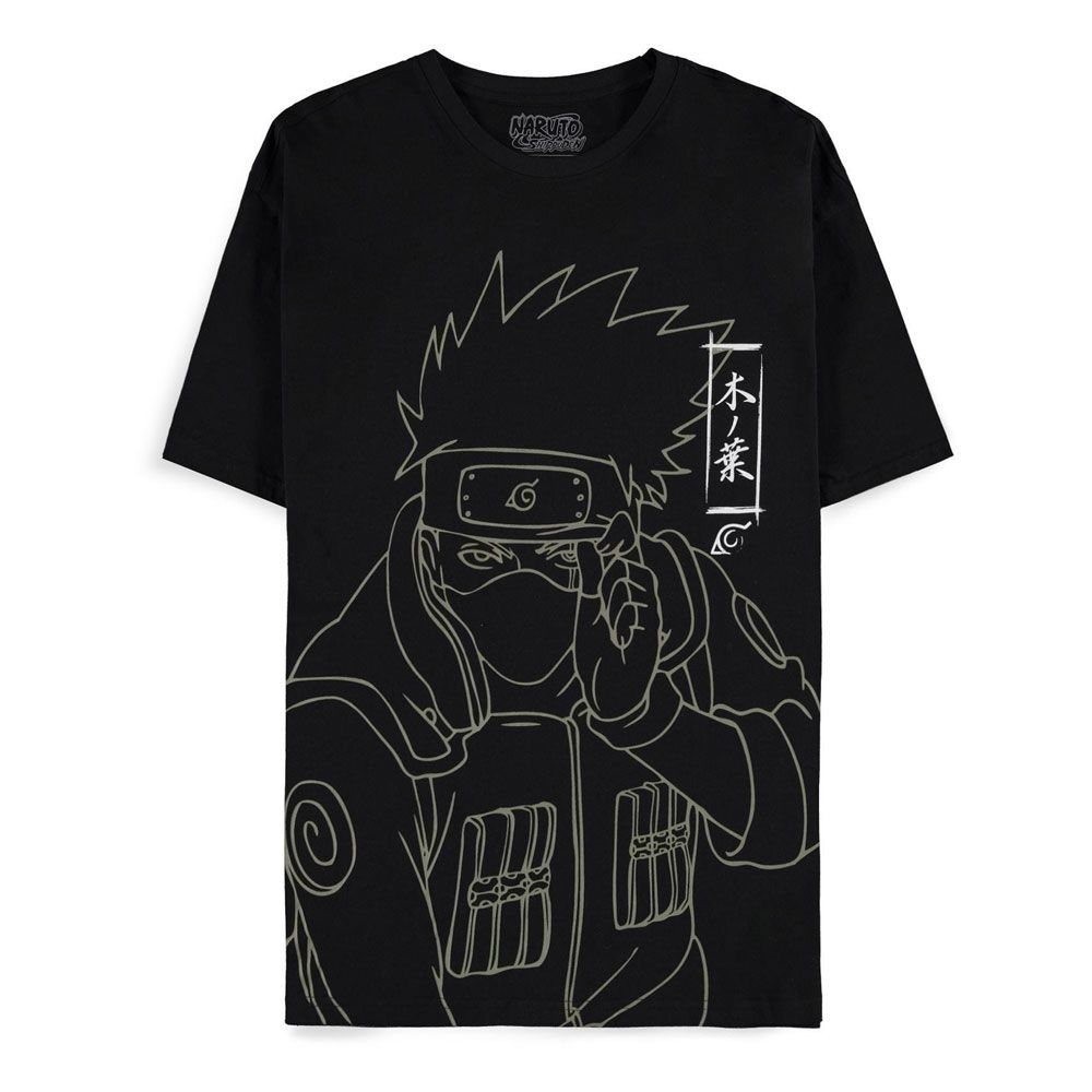 Naruto Shippuden T-Shirt Kakashi Line Art Size M Difuzed