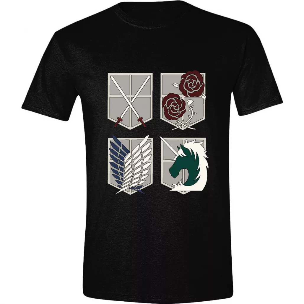 Attack On Titan T-Shirt Emblems Size XL PCMerch