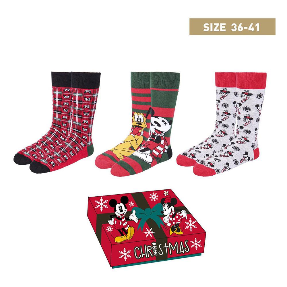 Disney Socks 3-Pack Mickey Christmas Collection 36-41 Cerdá