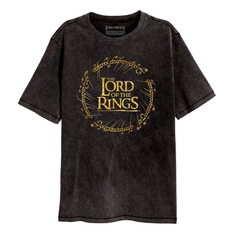 Lord Of The Rings T-Shirt Gold Foil Logo Size L Heroes Inc