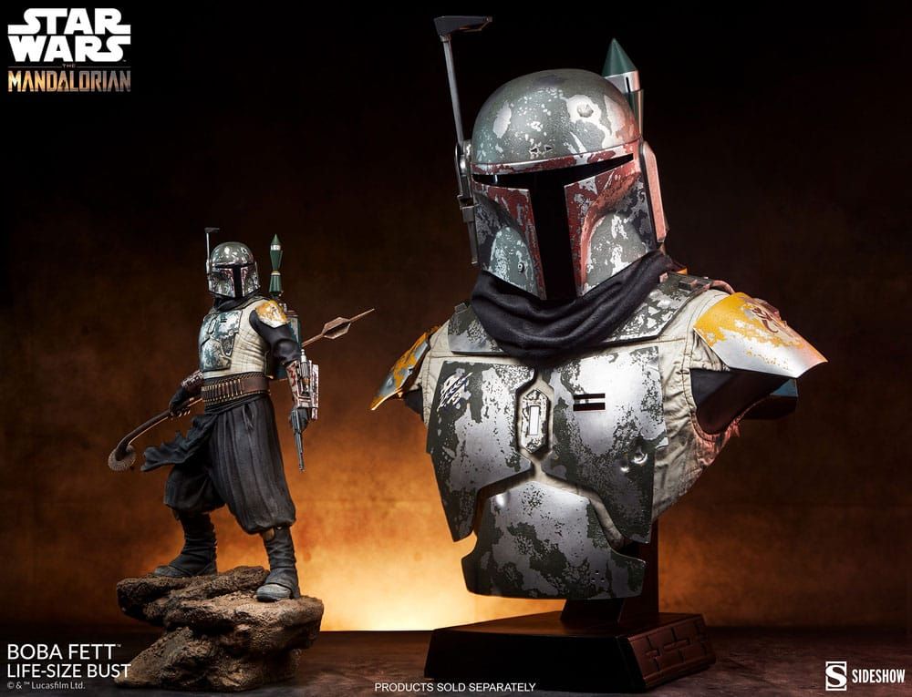 Star Wars The Mandalorian Life-Size Bust Boba Fett 81 cm Sideshow Collectibles