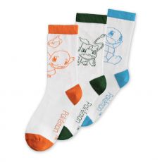 Pokemon Socks 3-Pack Charmander, Bulbasaur, Squirtle 39-42 Difuzed