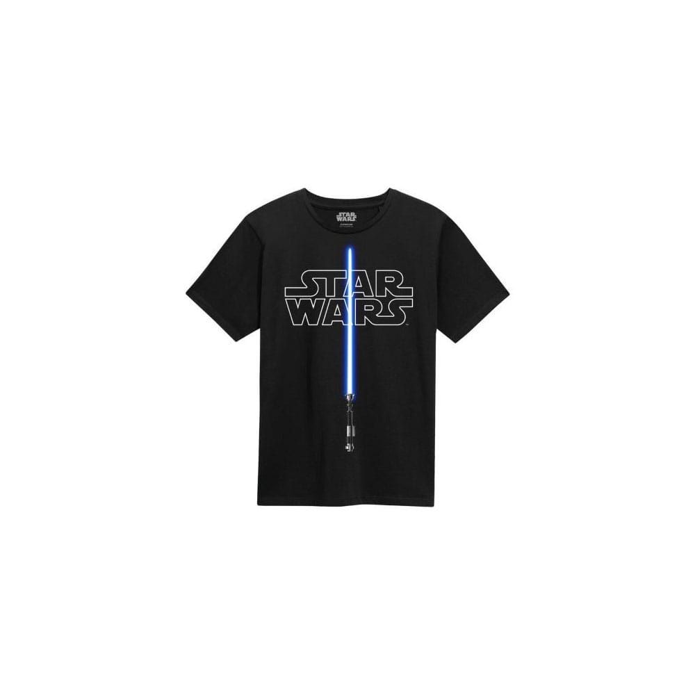 Star Wars T-Shirt Glow In The Dark Lightsaber Size L Heroes Inc