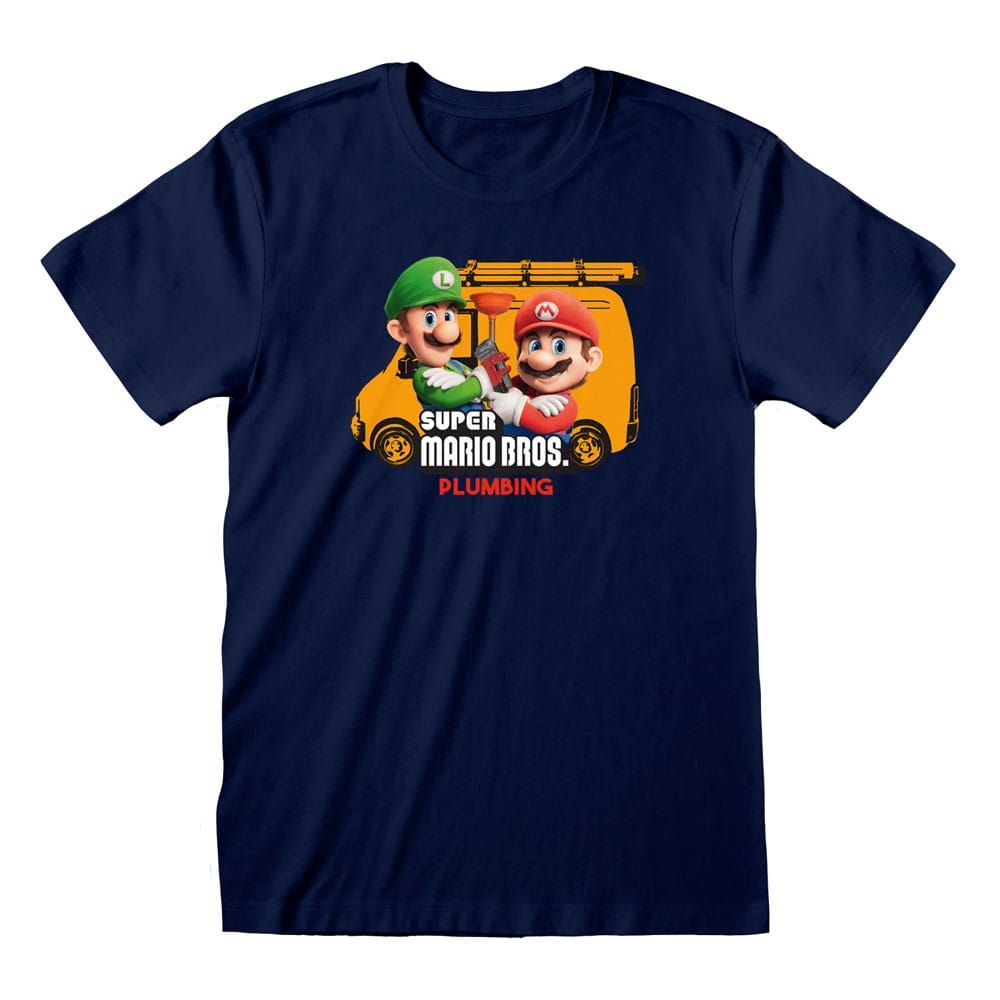 Super Mario Bros T-Shirt Plumbing Fashion Size M Heroes Inc