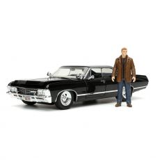 Supernatural Hollywood Rides Diecast Model 1/24 1967 Chevrolet Impala Sport Sedan with Dean Winchester Figur