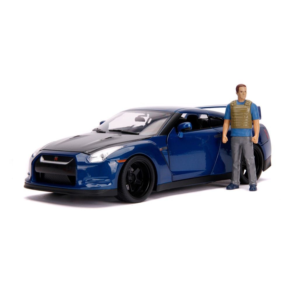 The Fast and Furious Diecast Model Hollywood Rides 1/18 2009 Nissan Skyline GT-R R35 with Brian Figur Jada Toys