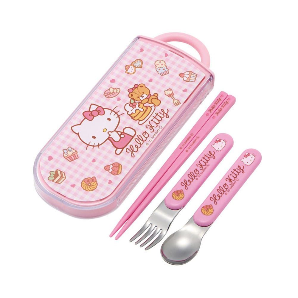 Hello Kitty Chopsticks & Spoon & Fork Set Sweety pink Skater