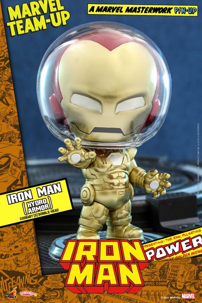 Marvel Comics Cosbaby (S) Mini Figure Iron Man (Hydro Armor) 10 cm Hot Toys