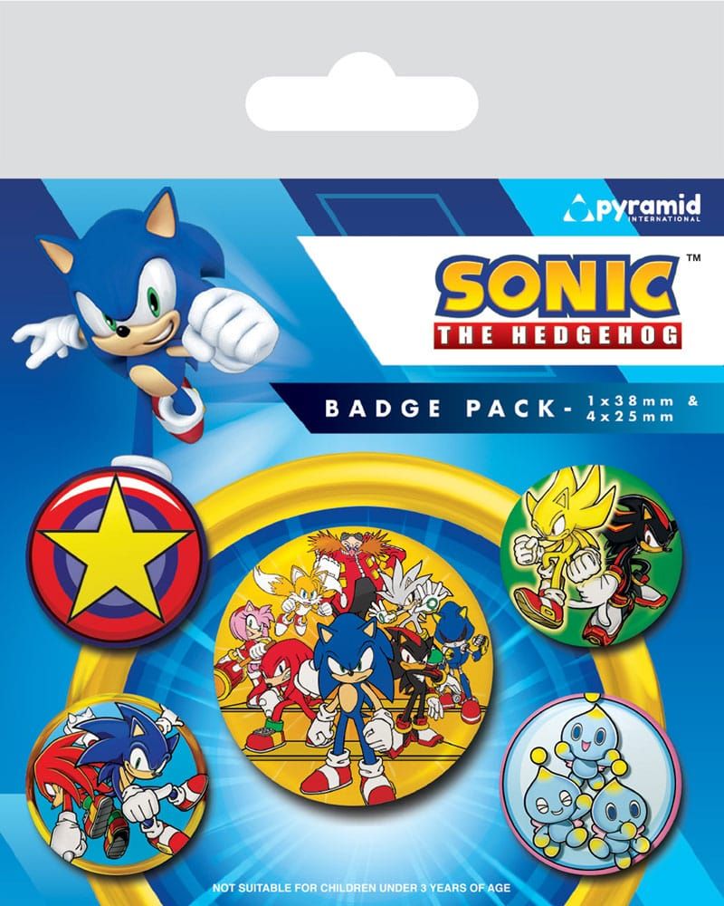 Sonic the Hedgehog Pin-Back Buttons 5-Pack Speed Team Pyramid International