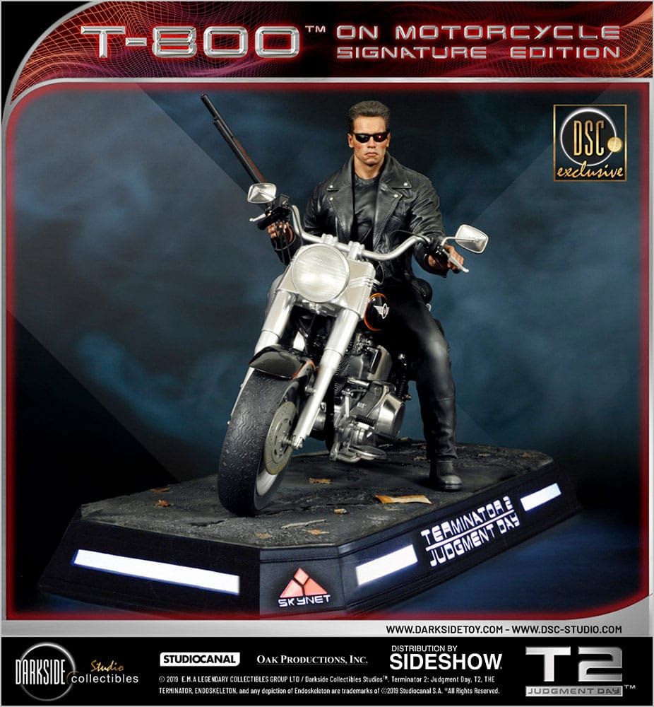 Terminator 2: Judgment Day Statue 1/4 T-800 on Motorcycle Signature Edition Sideshow Exclusive 50 cm Darkside Collectibles Studio