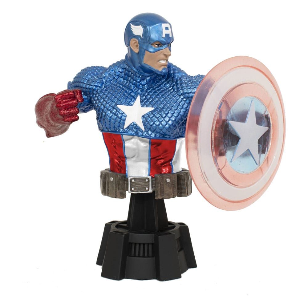 Marvel Comics Bust 1/7 Captain America (Holo Shield) SDCC 2023 Exclusive 15 cm Diamond Select
