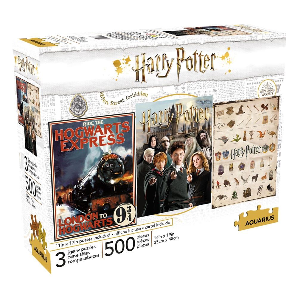 Harry Potter Jigsaw Puzzle Movie Poster 3-Pack (500 pieces) Aquarius