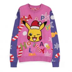 Pokemon Sweatshirt Christmas Jumper Pikachu Patched Size M