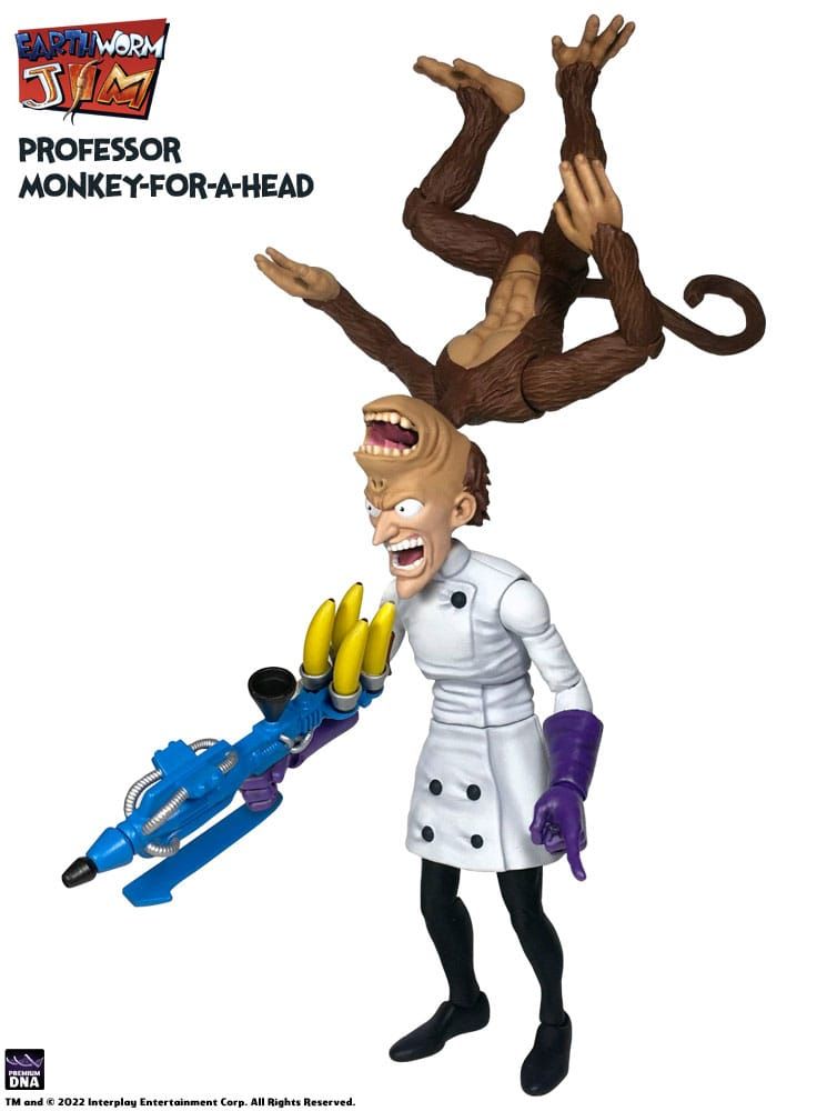Earthworm Jim Action Figure Wave 1: Professor Monkey-For-A-Head 28 cm Premium DNA Toys