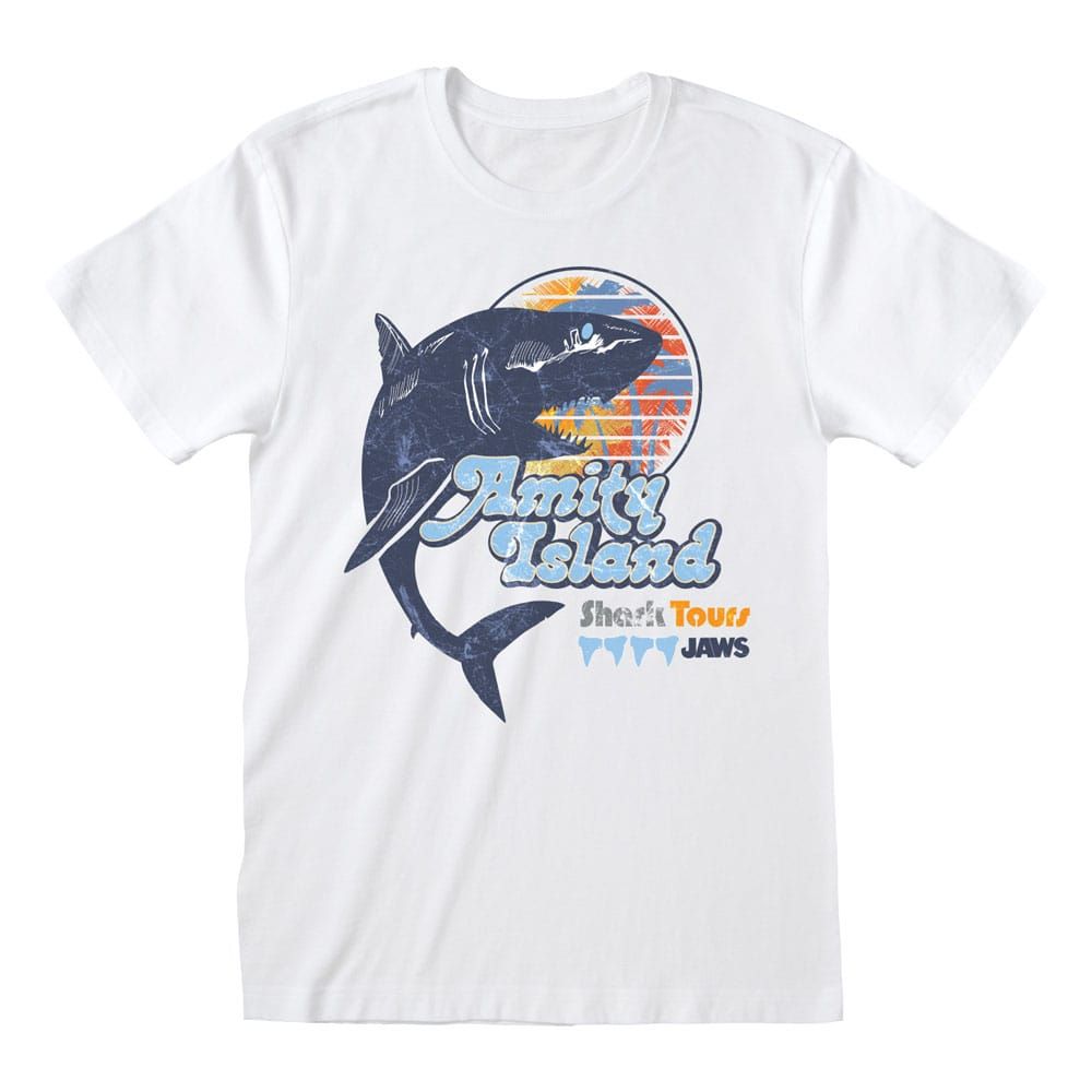Jaws T-Shirt Amity Shark Tours Size L Heroes Inc