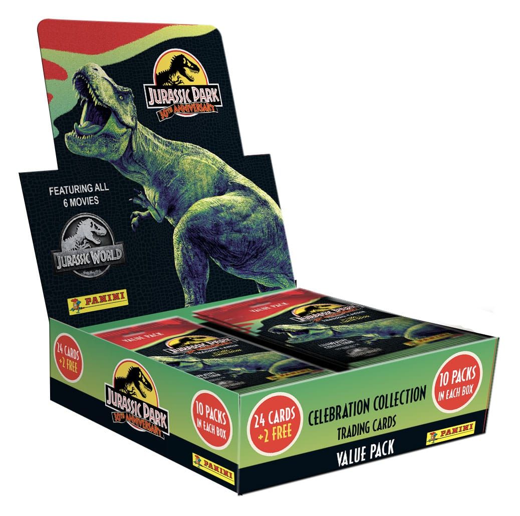 Jurassic Park 30th Anniversary Trading Cards Celebration Collection Value Packs Display (10) *German Version* Panini