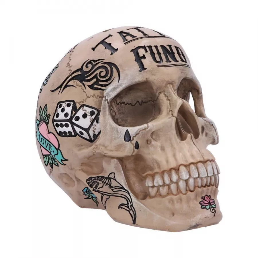 Coin Bank Skull Tattoo Fund Nemesis Now