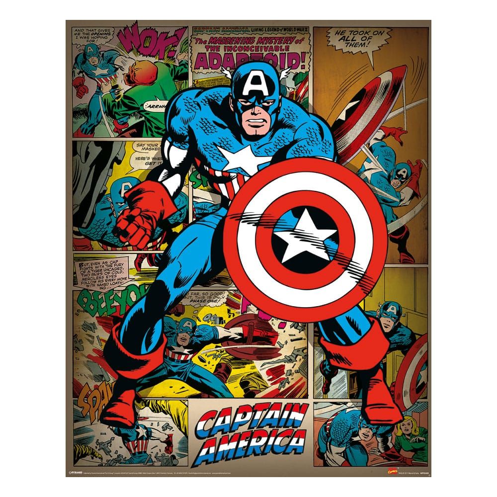 Marvel Comics Poster Pack Captain America Retro 40 x 50 cm (4) Pyramid International