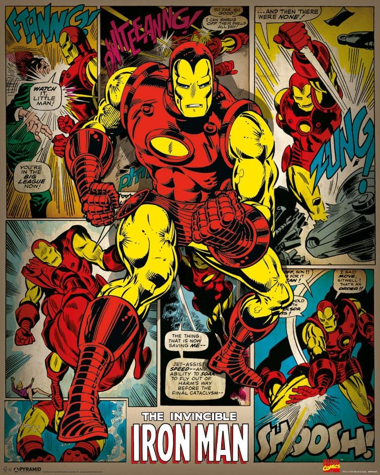 Marvel Comics Poster Pack Iron Man Retro 40 x 50 cm (4) Pyramid International