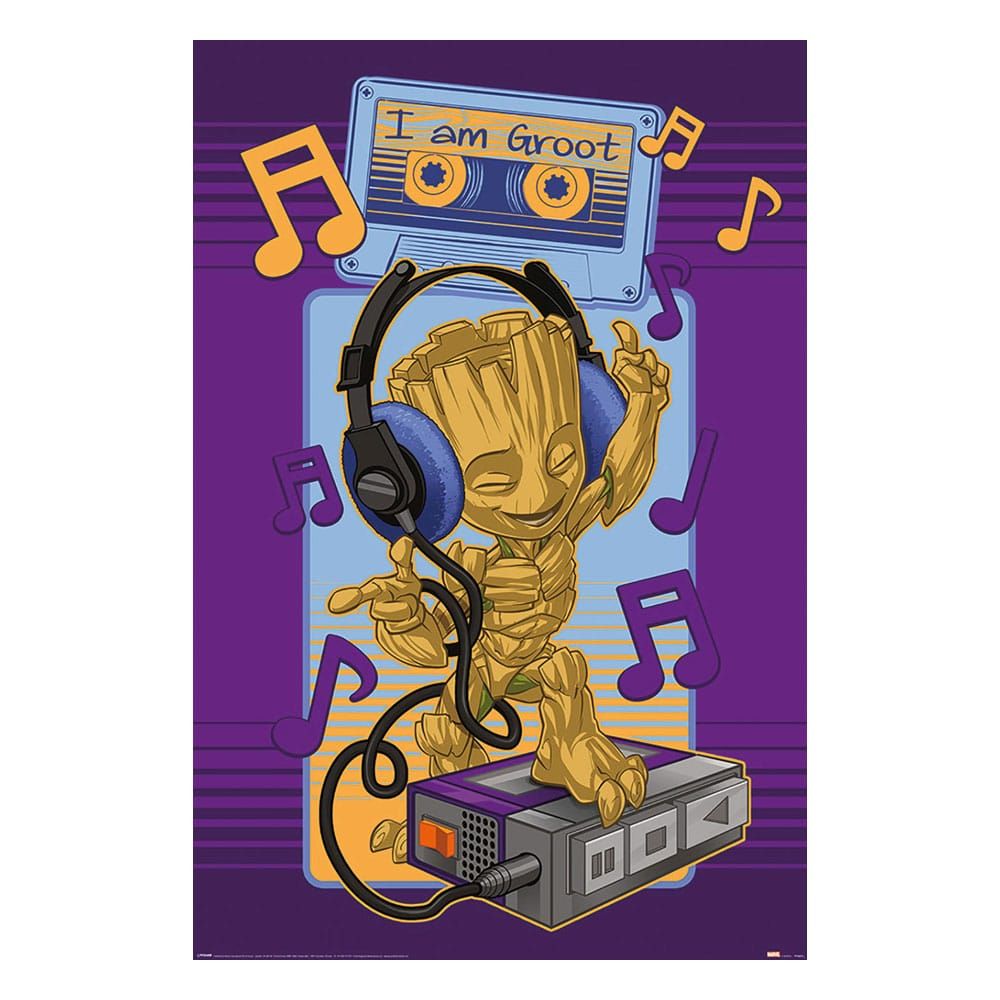 Marvel Poster Pack Guardians of the Galaxy Groot Cassette 61 x 91 cm (4) Pyramid International