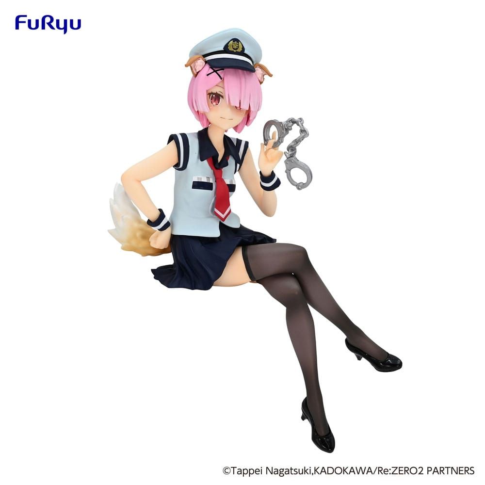 Re:Zero Starting Life in Another World Noodle Stopper PVC Statue Ram Police Officer Cap with Dog Ears 16 cm Furyu