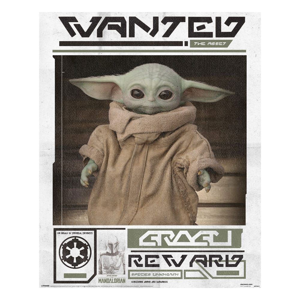Star Wars: The Mandalorian Poster Pack Grogu Wanted 40 x 50 cm (4) Pyramid International