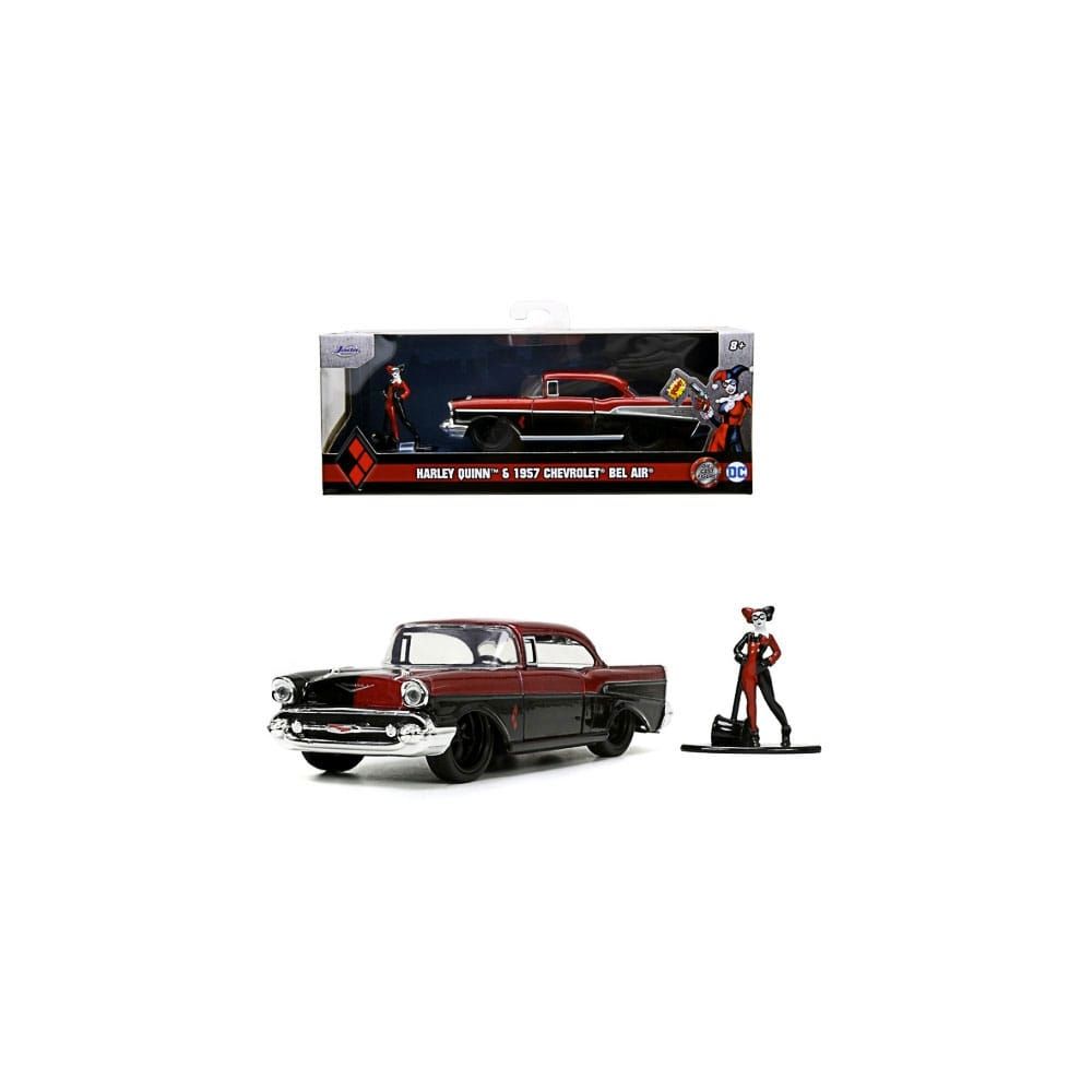 DC Comics Diecast Models 1/32 Harley Quinn 1957 Chevy Bel Air Display (6) Jada Toys