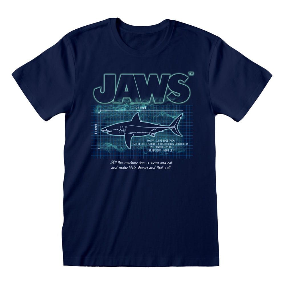 Jaws T-Shirt Great White Info Size L Heroes Inc