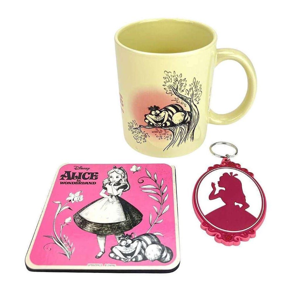 Disney Mug, Coaster and Keychain Set Alice in Wonderland Vintage Pyramid International