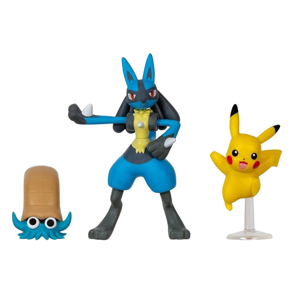 Pokémon Battle Figure Set Figure 3-Pack Pikachu, Omanyte, Lucario Jazwares