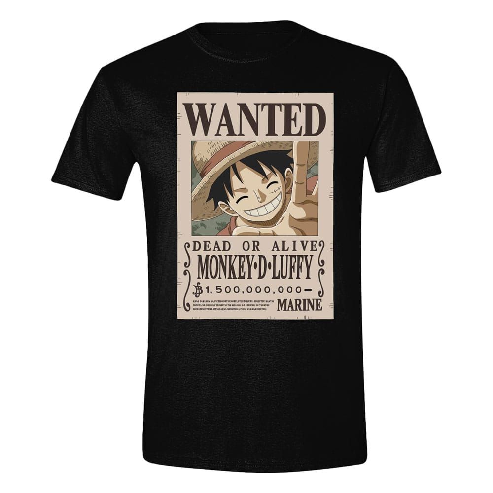 One Piece T-Shirt Luffy Wanted Size L PCMerch