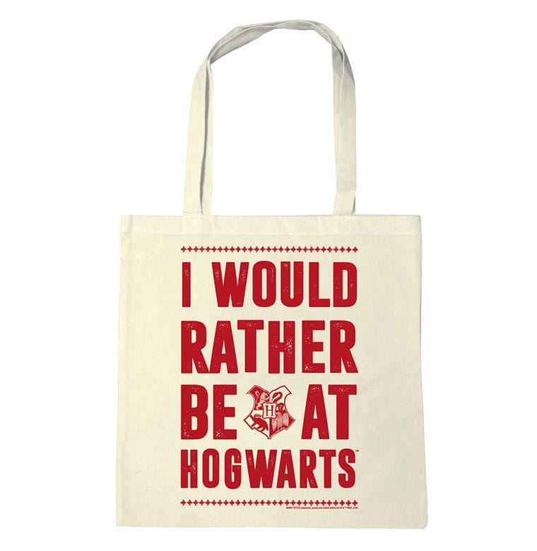 Harry Potter Tote Bag I Would Rather Be At Hogwarts Logoshirt