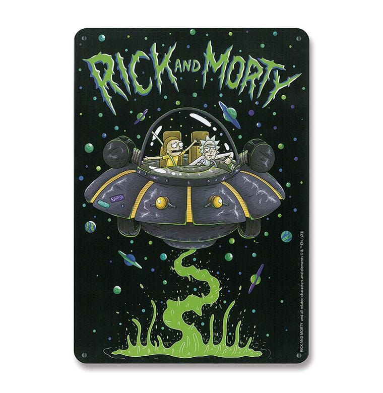 Rick & Morty Tin Sign Spaceship 15 x 21 cm Logoshirt