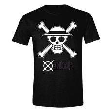 One Piece T-Shirt Skull Black & White Size L