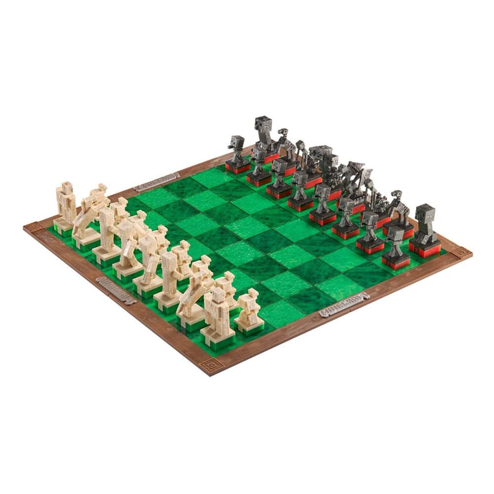 Minecraft Chess Set Overworld Heroes vs. Hostile Mobs Noble Collection