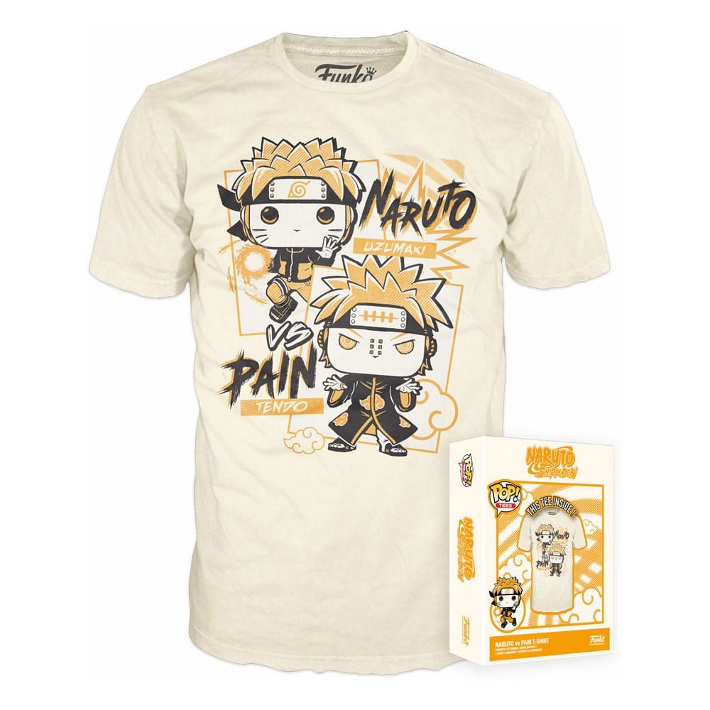Naruto Boxed Tee T-Shirt Naruto v Pain Size L Funko