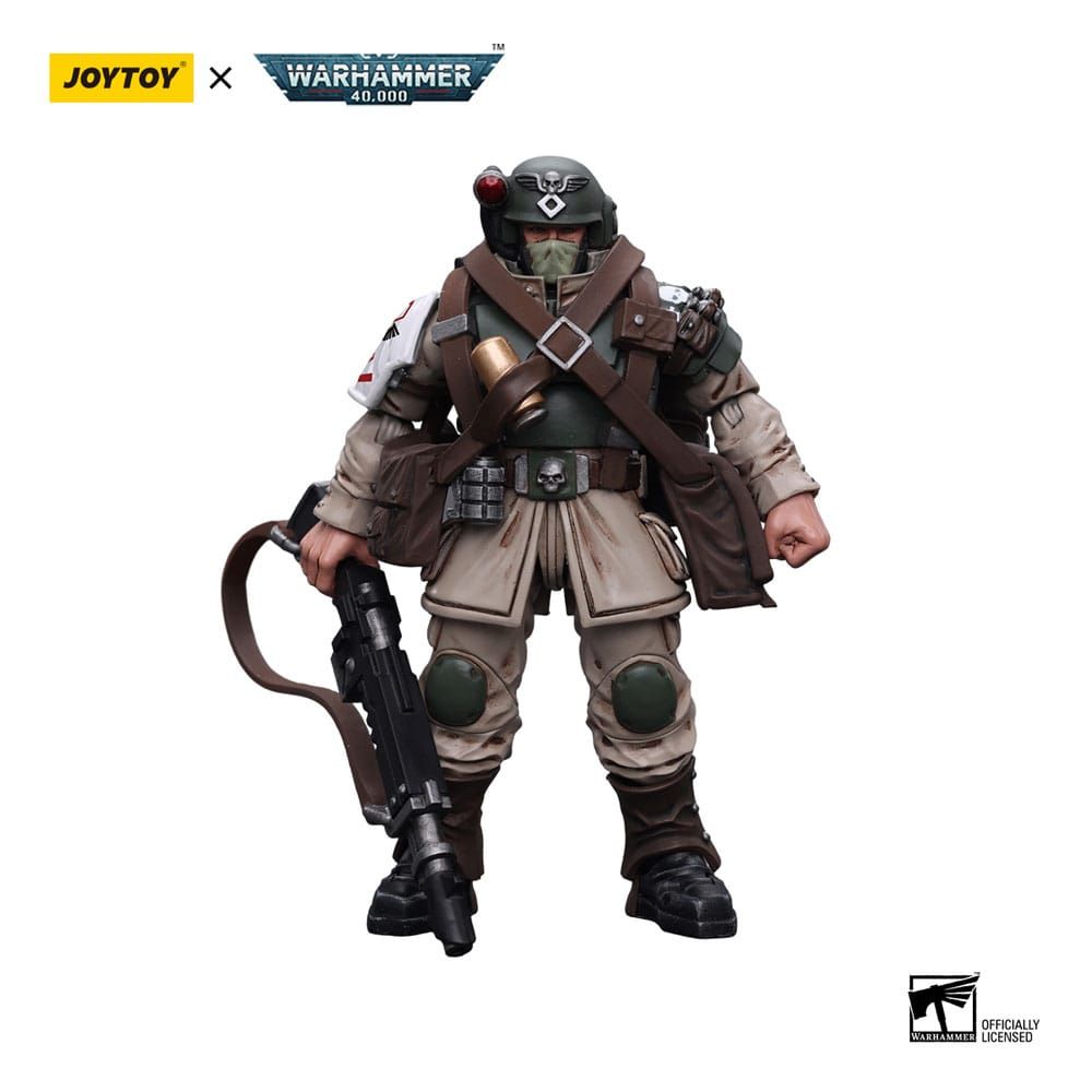 Warhammer 40k Action Figure 1/18 Astra Militarum Cadian Command Squad Veteran with Medi-pack 12 cm Joy Toy (CN)