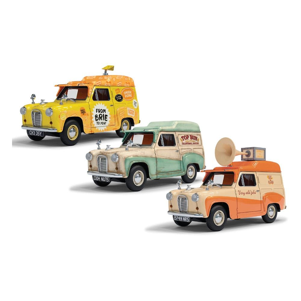 Wallace & Gromit Die Cast Model 1/43 Austin A35 Van Collection - Cheese Please!, Top Bun, Spick & Spanmobile Corgi