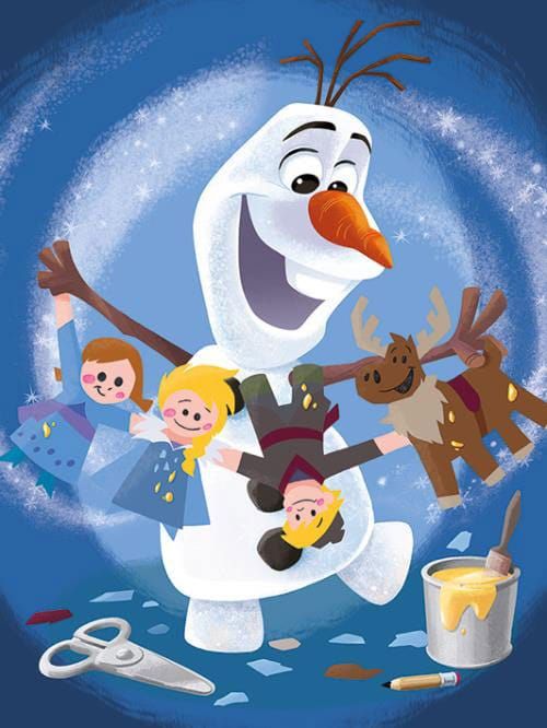 Olaf´s frozen Adventure Framed Canvas Print Characters 60 x 80 cm Pyramid International