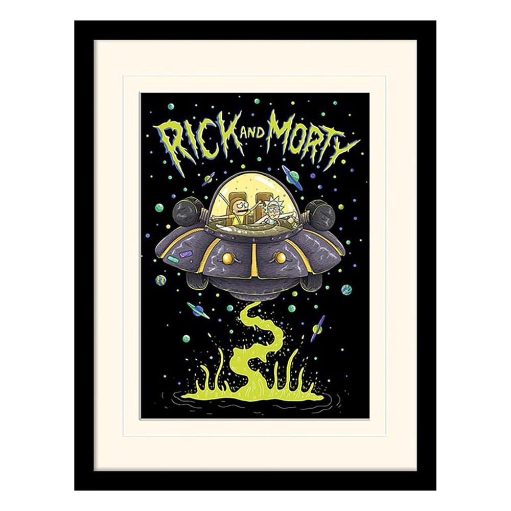 Rick and Morty Collector Print Framed Poster Ufo (white background) Pyramid International