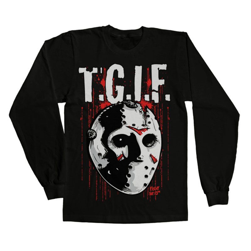 Friday The 13th printed Long Sleeve Tee T.G.I.F. Licenced