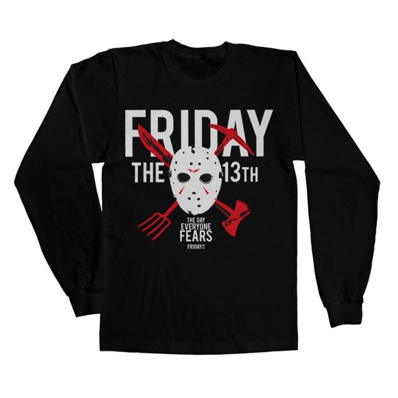 Friday The 13th printed Long Sleeve Tee The Day Everyone Fears Licenced